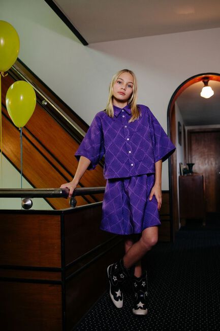 Paarse CALL ME FRANKIE  PURPLE BLOUSE - large