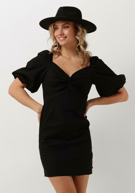 SCOTCH & SODA Mini robe MINI DRESS WITH BRODERIE ANGLAISE SLEEVE en noir - large