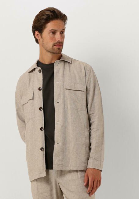 PROFUOMO Surchemise OVERSHIRT CO/LINEN BEIGE en beige - large