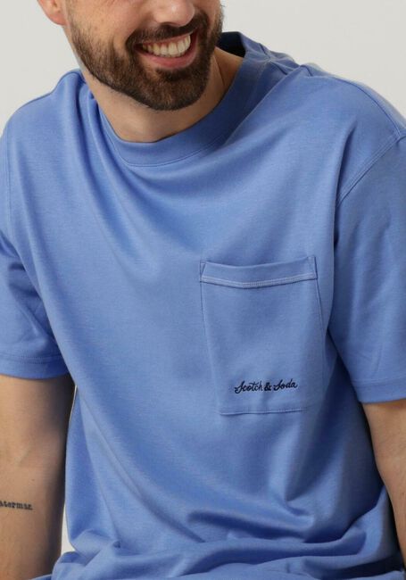 Blauwe SCOTCH & SODA T-shirt COTTON LYOCELL POCKET T-SHIRT - large