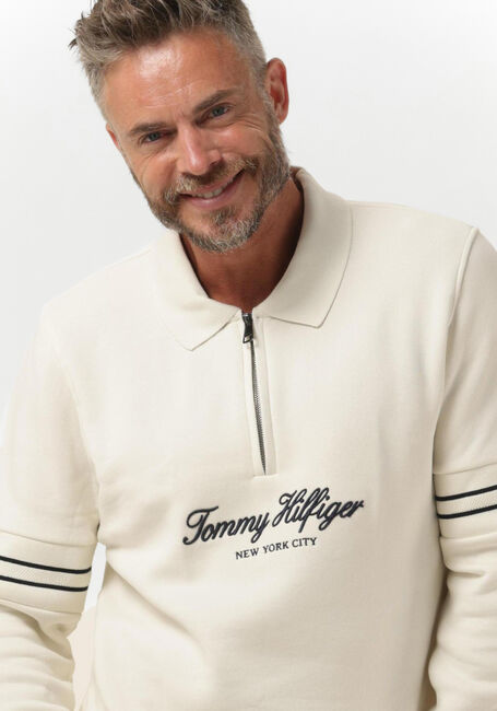 TOMMY HILFIGER Pull MIXED TYPE POPOVER SWEATSHIRT en beige - large