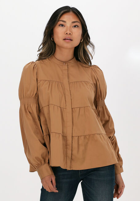 LEVETE ROOM Blouse ISLA SOLID 15 en camel - large