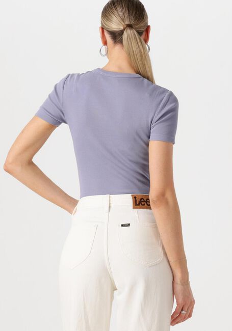 CALVIN KLEIN T-shirt WASHED WOVEN LABEL RIB FIT TEE Lilas - large