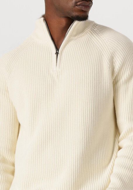 Creme ANERKJENDT Trui AKSUNE PATENT HALF ZIP KNIT - large