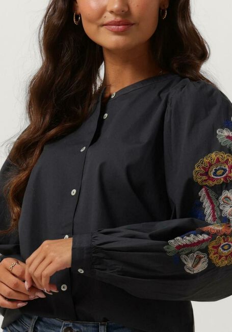 BY-BAR Blouse RIKKI COLOR EMBROIDERY BLOUSE Anthracite - large
