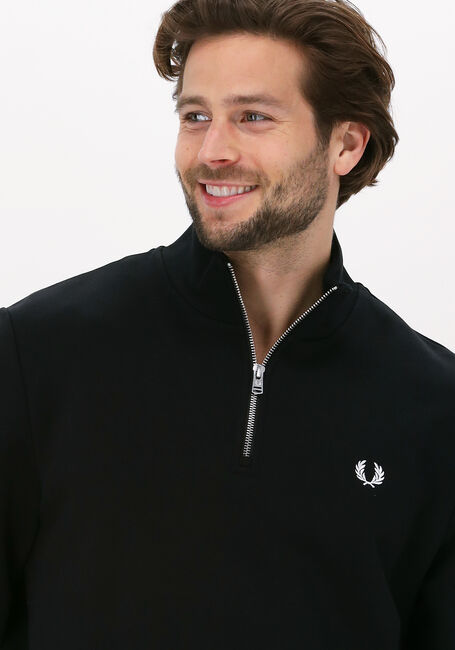 Zwarte FRED PERRY Sweater HALF ZIP SWEATSHIRT - large