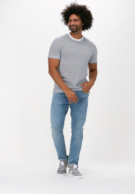 SELECTED MEN T-shirt SLHNORMAN180 STRIPE SS O-NECK en blanc - large