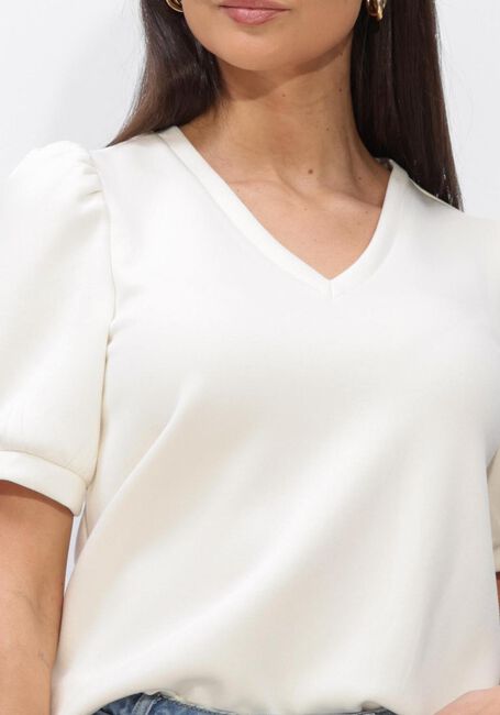 Gebroken wit OBJECT Top OBJANDREA S/S RE V-NECK TOP - large