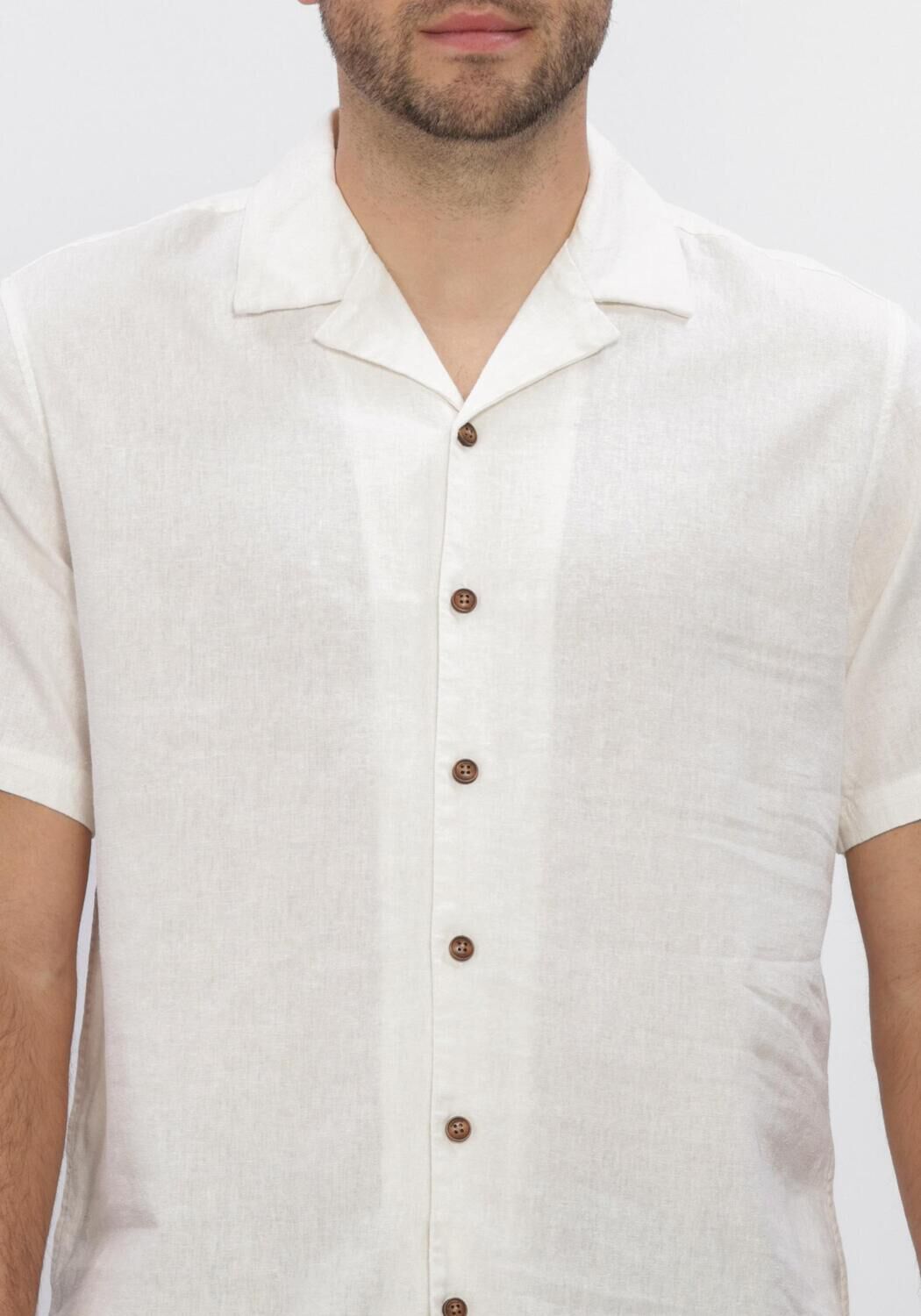 ANERKJENDT Chemise d&eacute;contract&eacute; AKLEO COT-LINNEN-VIS S/S SHIRT &Eacute;cru - large