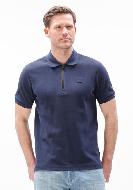 Blauwe PME LEGEND Polo WAFFLE STRUCTURE PIQUE - large