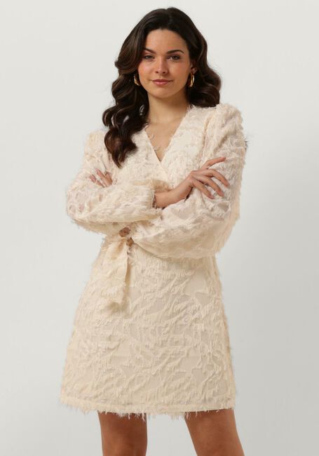 AAIKO Mini robe ELOISE FRINGE PES 589 Écru - large