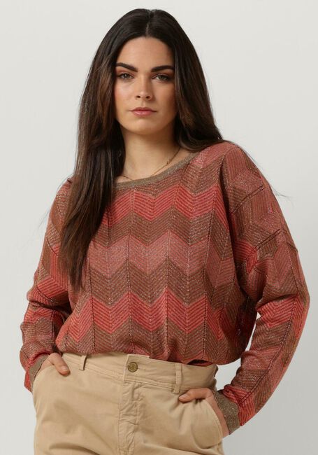 SUMMUM Pull BOAT NECK SWEATER SHIMMERING LUREX KNIT Corail - large