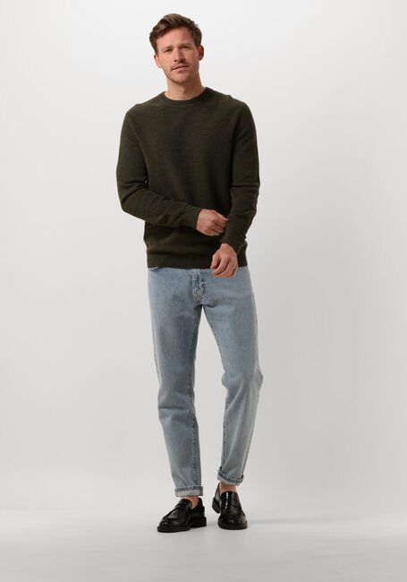 SELECTED HOMME Pull SLHROSS LS KNIT STRUCTURE CREW NECK NOOS en vert - large