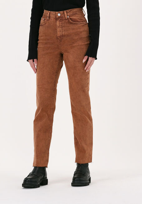 RIANNE MEIJER x NA-KD Straight leg jeans HIGH WAIST RAW EDGE DENIM en marron - large