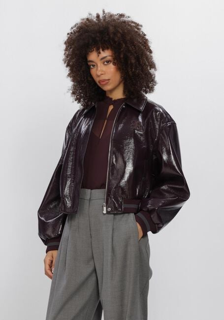 DANTE6 Jack DALYN FAUX CRACKLE LEATHER BOMBER Bordeaux - large
