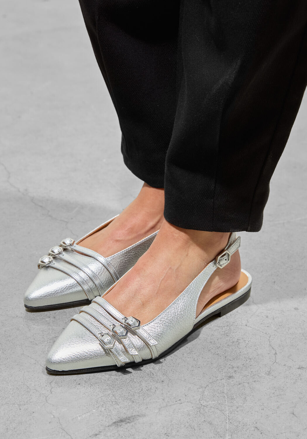 STEFANO LAURAN 15600154 Slingbacks en argent - medium
