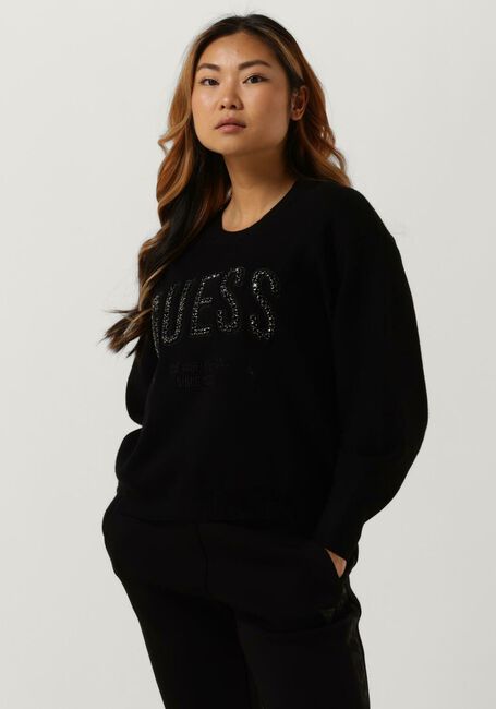 Zwarte GUESS Sweater ESTELLE RN LS SWTR - large