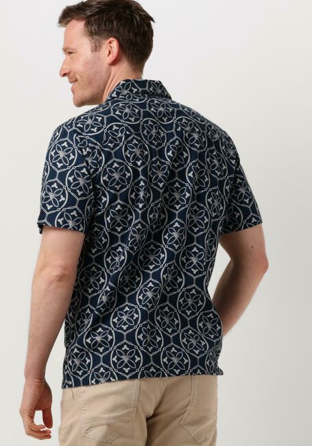 Donkerblauwe PURE PATH Casual overhemd SHORTSLEEVE WITH ALL-OVER-PRINT - large