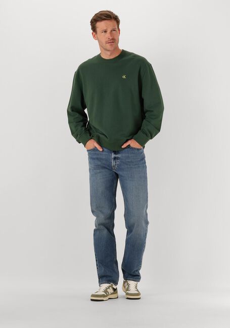 Donkergroene CALVIN KLEIN Sweater LS EU 350TERRY MONOGRAM CN SWEAT - large