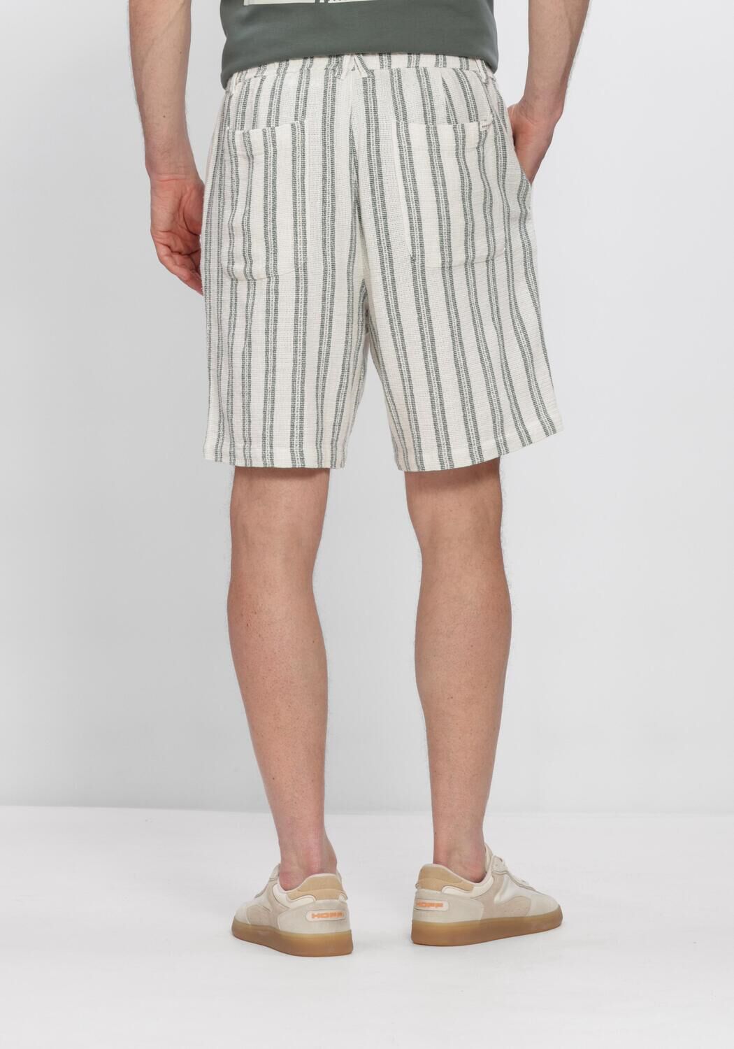 ANERKJENDT Pantalon courte AKJAN STRUC STRIPE2 SHORT &Eacute;cru - large