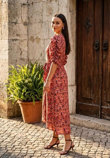 Multi AAIKO Midi jurk PIDA IKAT VIS 512 - large