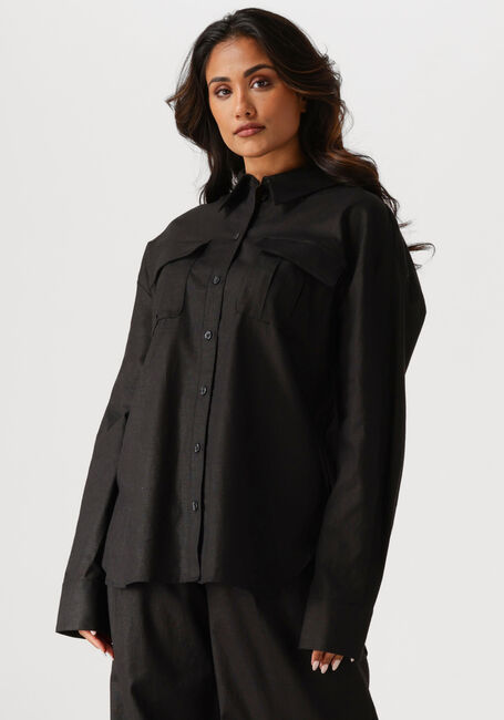 Zwarte GESTUZ  ELARAHGZ LINEN SHIRT - large