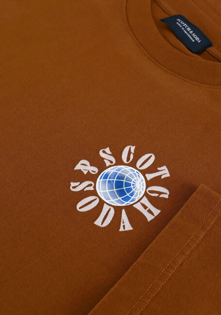 Bruine SCOTCH & SODA T-shirt GRAPHIC LOGO REGULAR FIT T-SHI - large