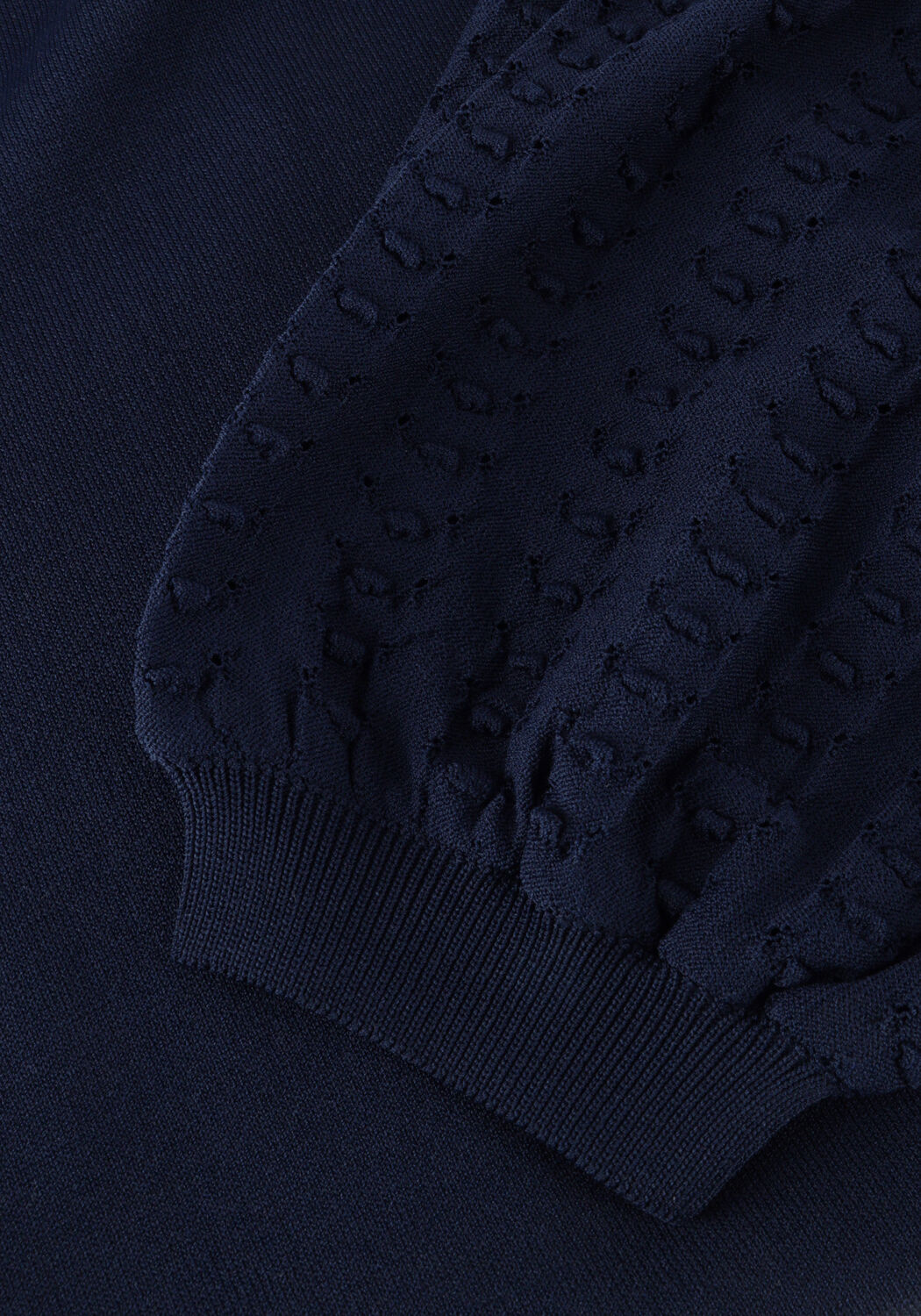 Blauwe JANSEN AMSTERDAM Top TANDA TOP K 136 SHORT PUFFED SLEEVE - large