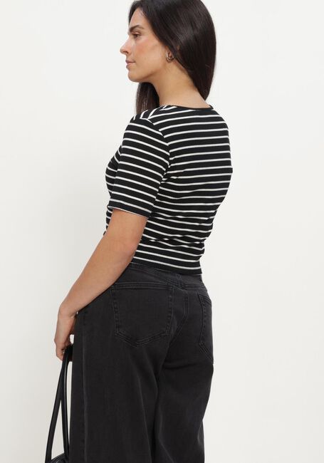 ANOTHER LABEL T-shirt ELYNE STRIPE T-SHIRT S/S en noir - large