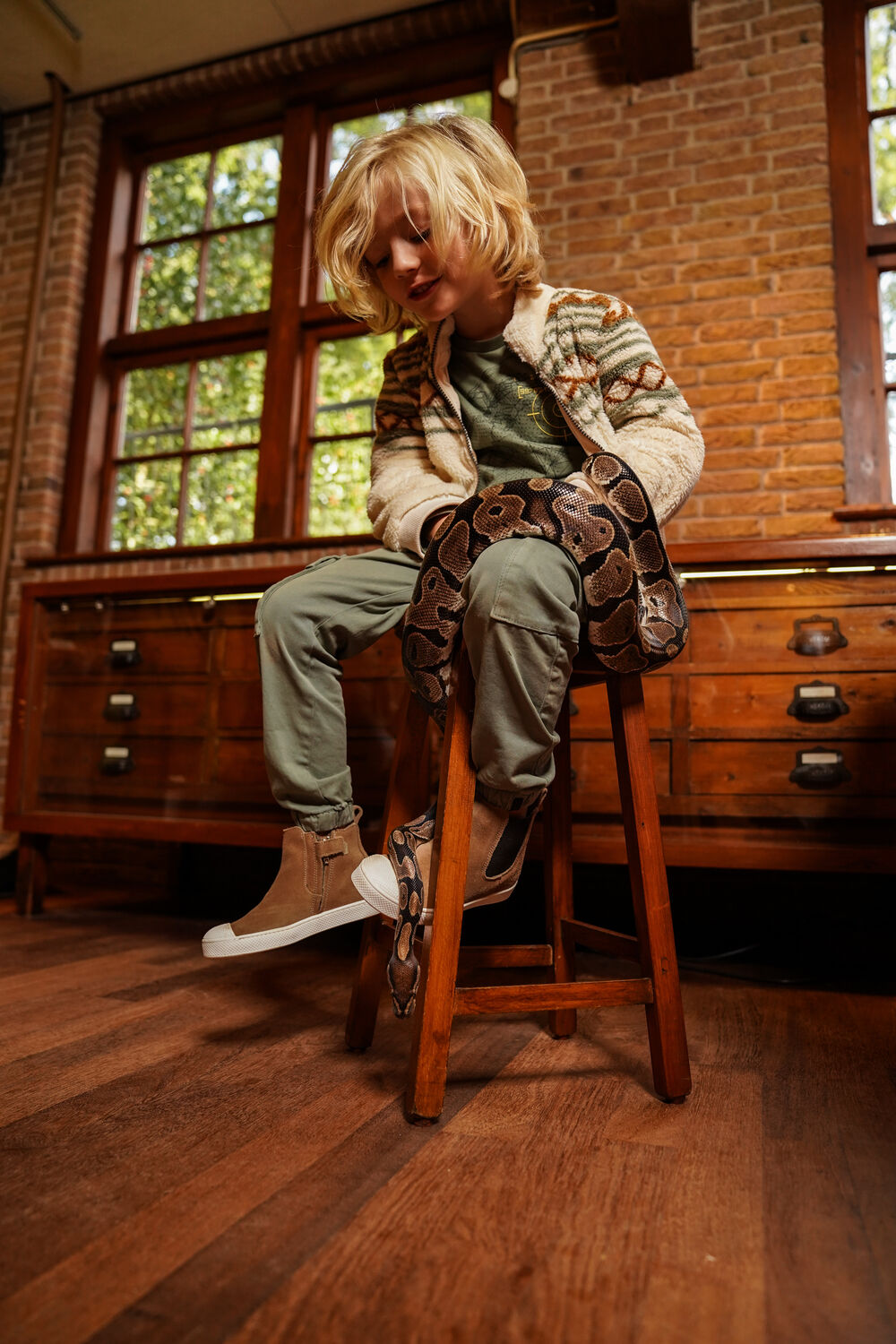 Khaki KOKO NOKO Cargobroeken O56884 - large