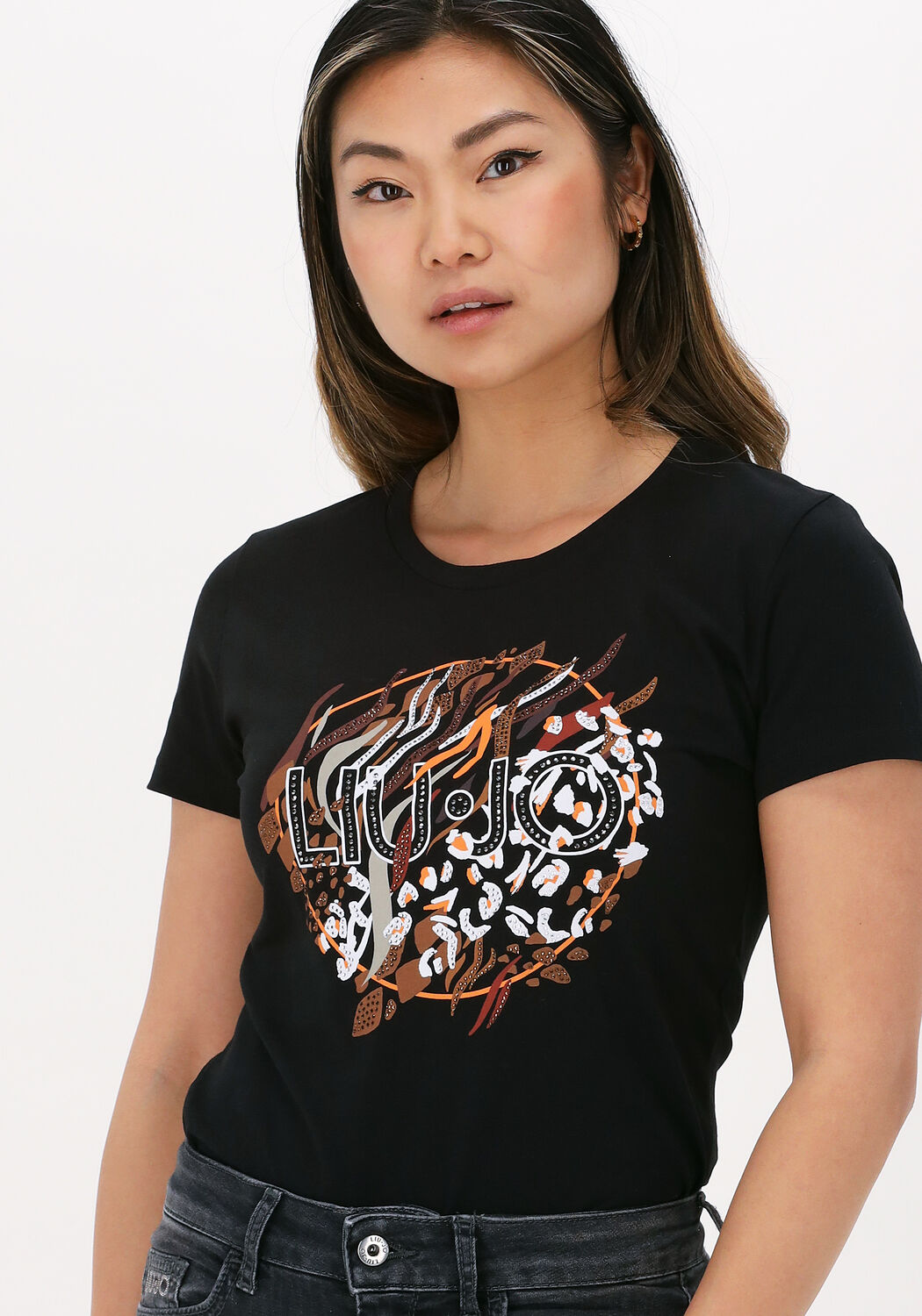 Zwarte LIU JO T shirt ECS T SHIRT MODA M C Omoda