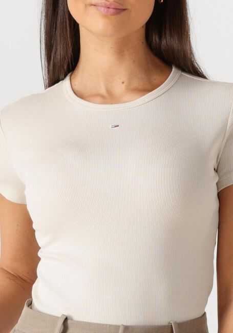 TOMMY JEANS T-shirt TJW SLIM ESSENTIAL RIB SS EXT Écru - large