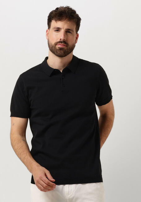 PURE PATH Polo KNIT POLO WITH CHESTPRINT en noir - large