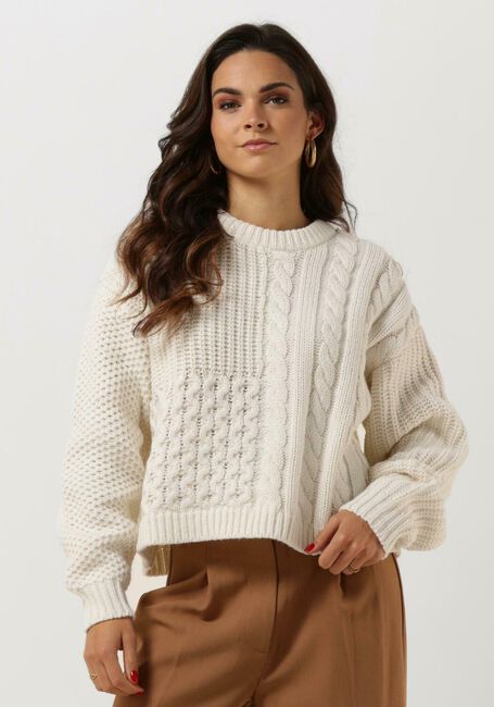 Witte ENVII Trui ENBLANCA LS CABEL KNIT 5250 - large