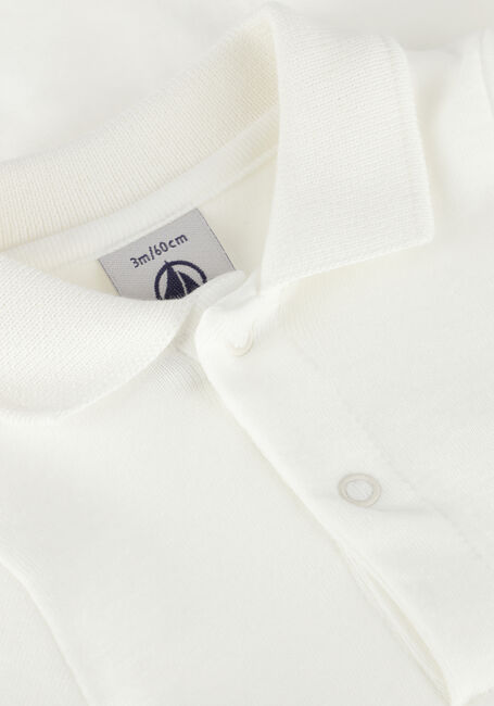 PETIT BATEAU Grenouillères BODY ML COL POLO en blanc - large