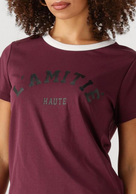 HAUTE L'AMITIÉ T-shirt NECKLINE LOGO TEE Bordeaux - large