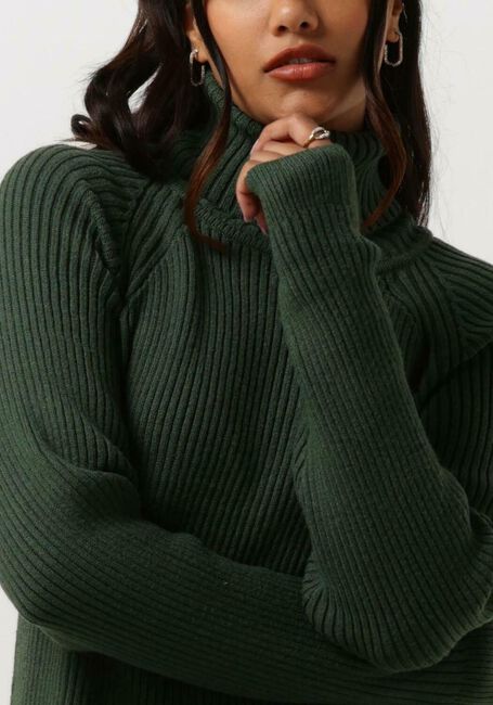 Groene MINUS Mini jurk AVA KNIT TURTLENECK DRESS - large
