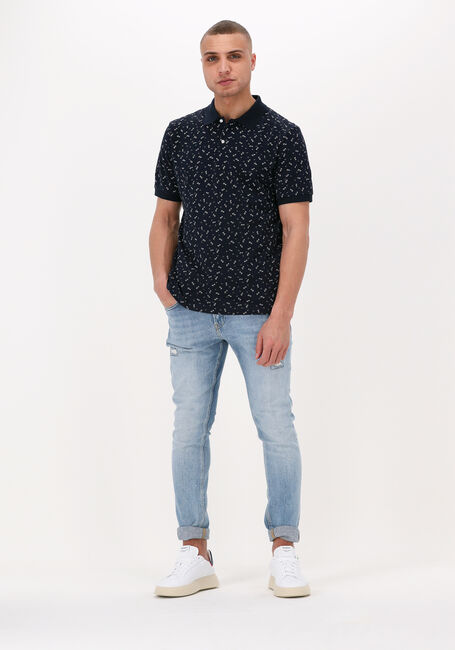 Donkerblauwe SCOTCH & SODA Casual overhemd PRINTED PIQUE POLO IN ORGANIC COTTON - large