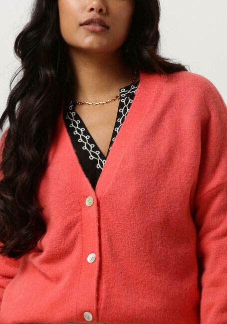 SUMMUM Gilet CARDIGAN SPRING WOOL ELASTANE BLEND KNIT Corail - large