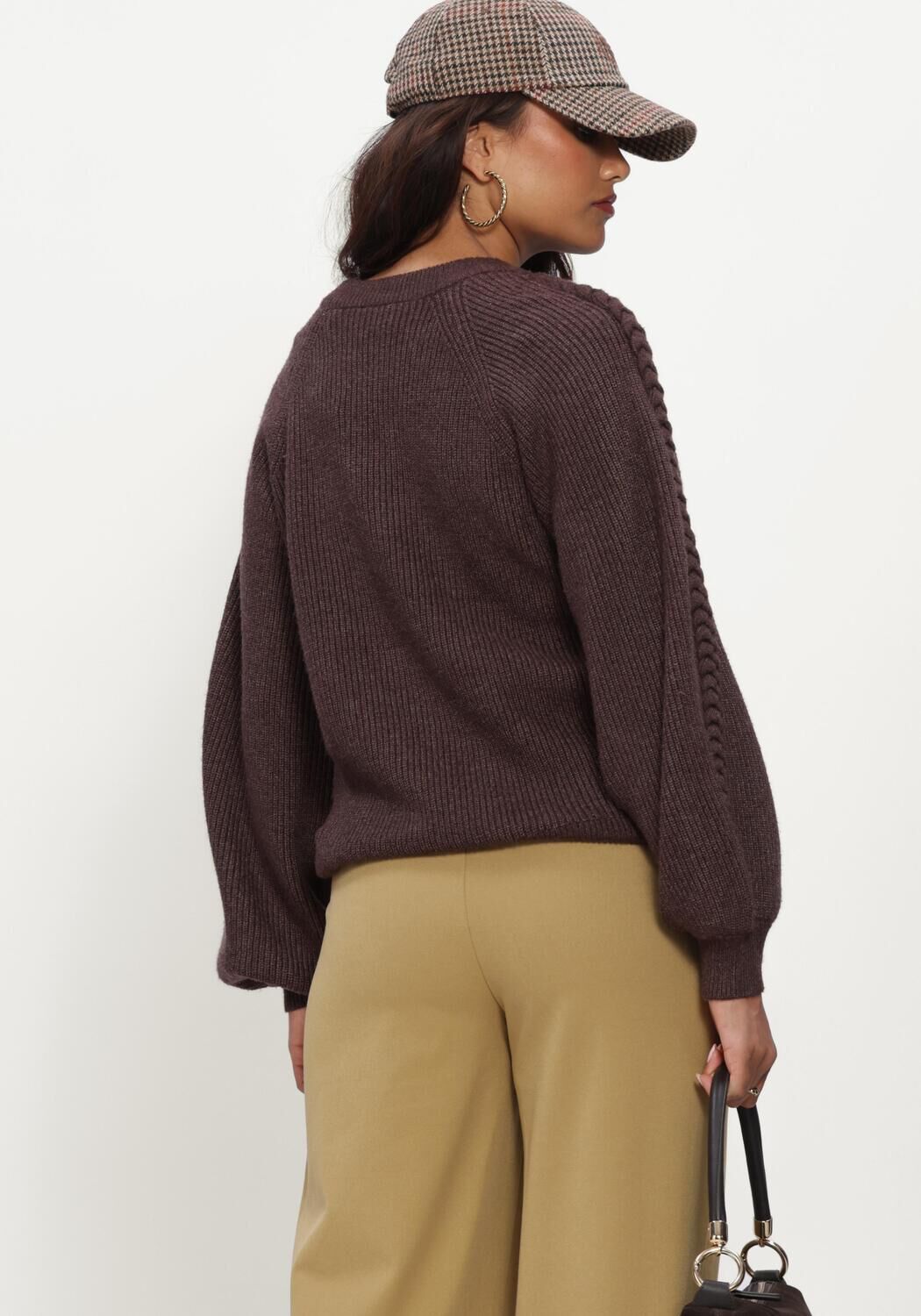 OBJECT Pull OBJHANNAH L/S RE KNIT PULLOVER NOOS en marron - large
