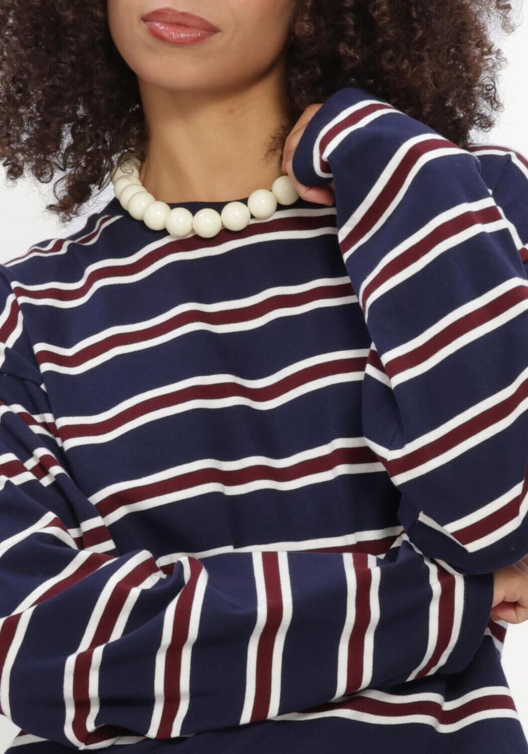 CATWALK JUNKIE Haut STRIPED LONG SLEEVE Bleu fonc&eacute; - large