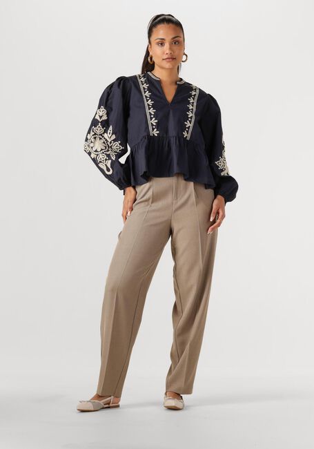 Donkerblauwe NEO NOIR  GINIA EMB BLOUSE - large