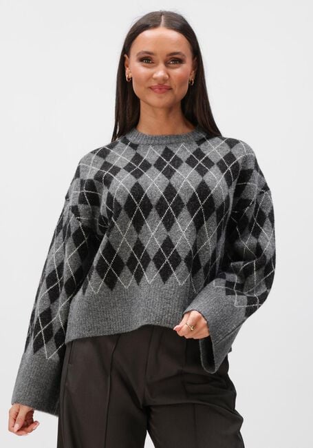 NEO NOIR KICK CHECK KNIT BLOUSE Blouses en gris - large