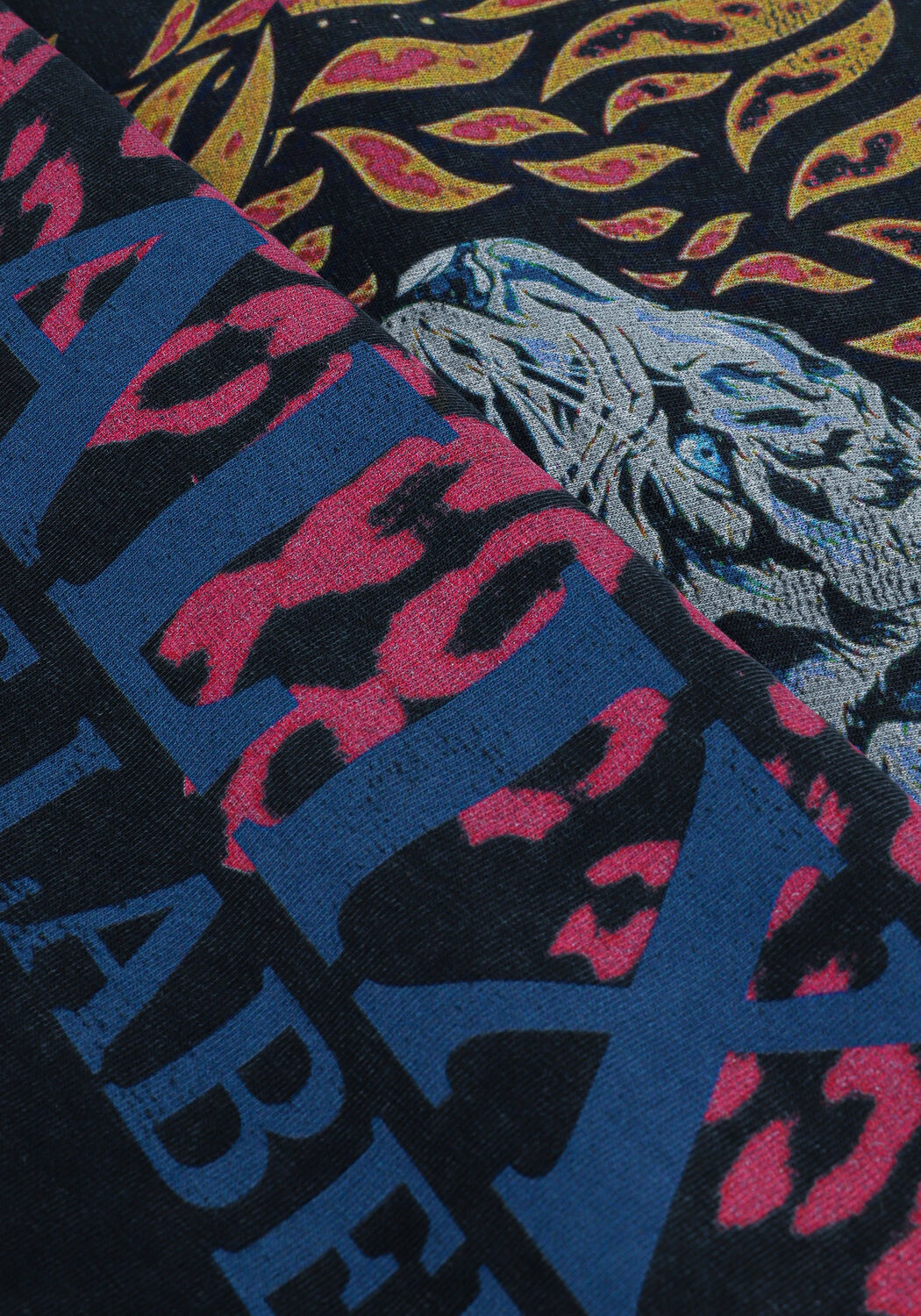 Zwarte ALIX THE LABEL T-shirt FIRE TIGER TSHIRT - large