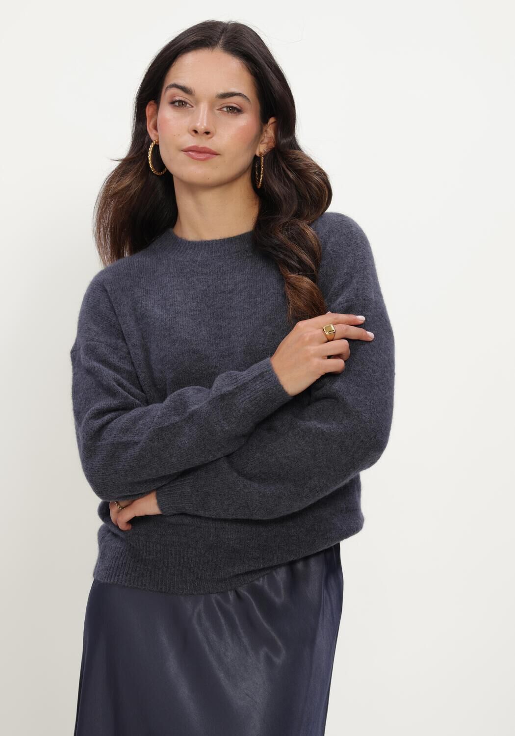MSCH COPENHAGEN Pull MSCHFESTINA HOPE PULLOVER Gris fonc&eacute; - large