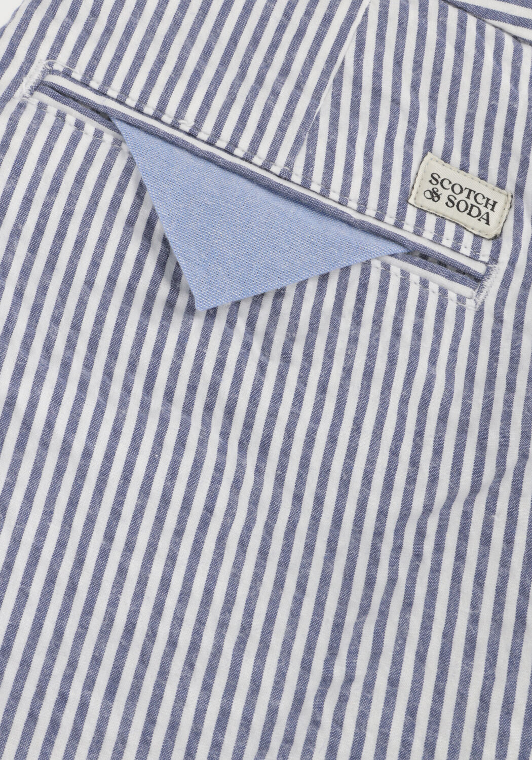 Lichtblauwe SCOTCH & SODA Pantalon SEERSUCKER CHINO PANTS - large