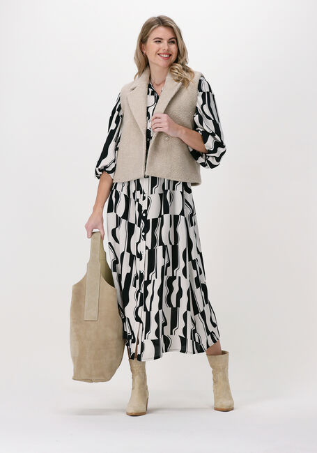 Beige SUMMUM Maxi jurk DRESS GRAPHIC TWO TONE - large