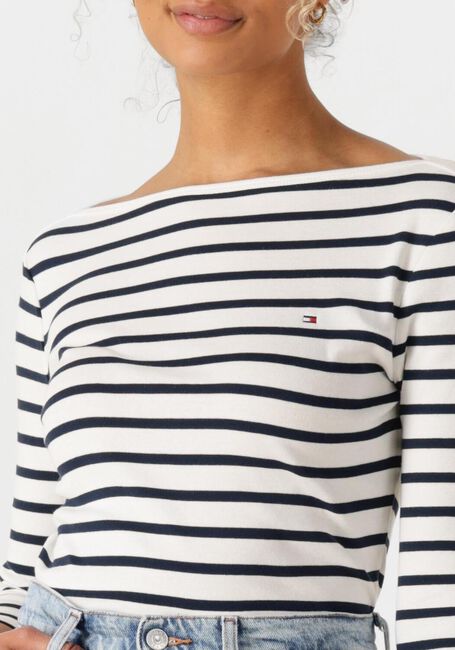 TOMMY HILFIGER T-shirt SLIM CODY BOAT-NK 3/4SLV en blanc - large