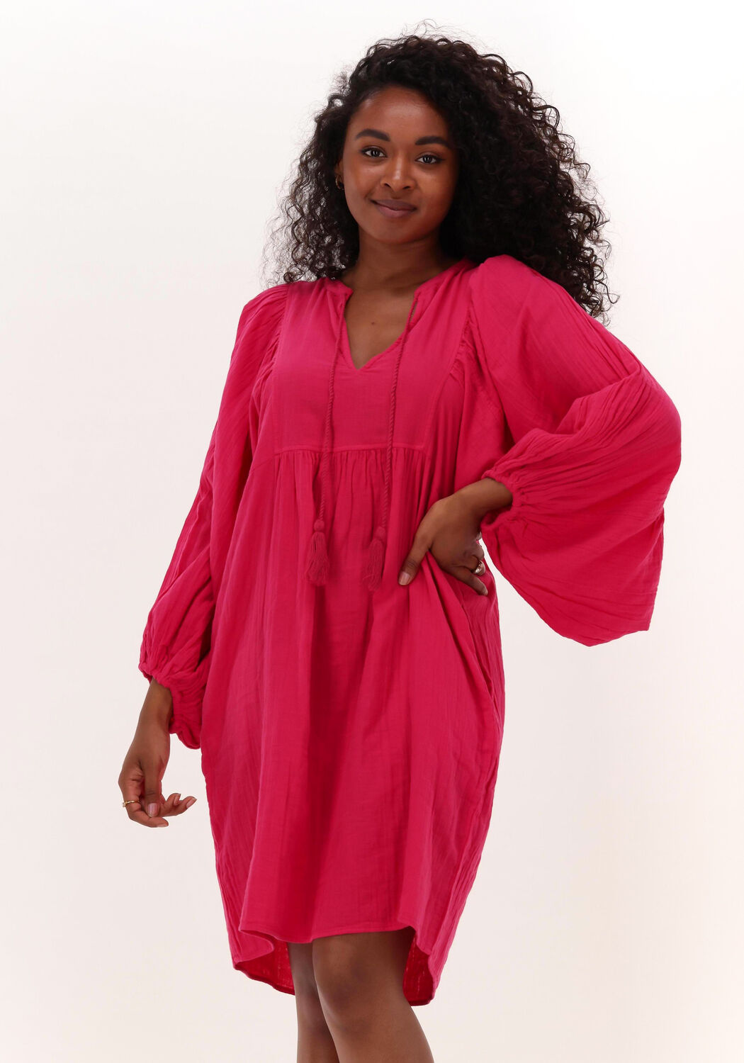 roze sissel edelbo mini jurk stine organic cotton dress