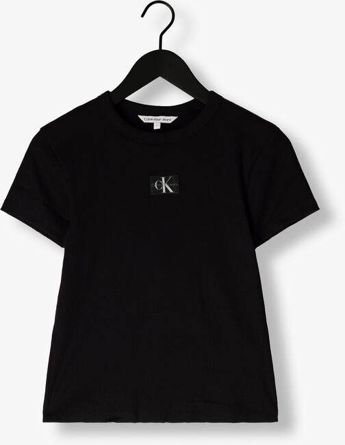 CALVIN KLEIN T-shirt WOVEN LABEL RIB REGULAR TEE en noir - large